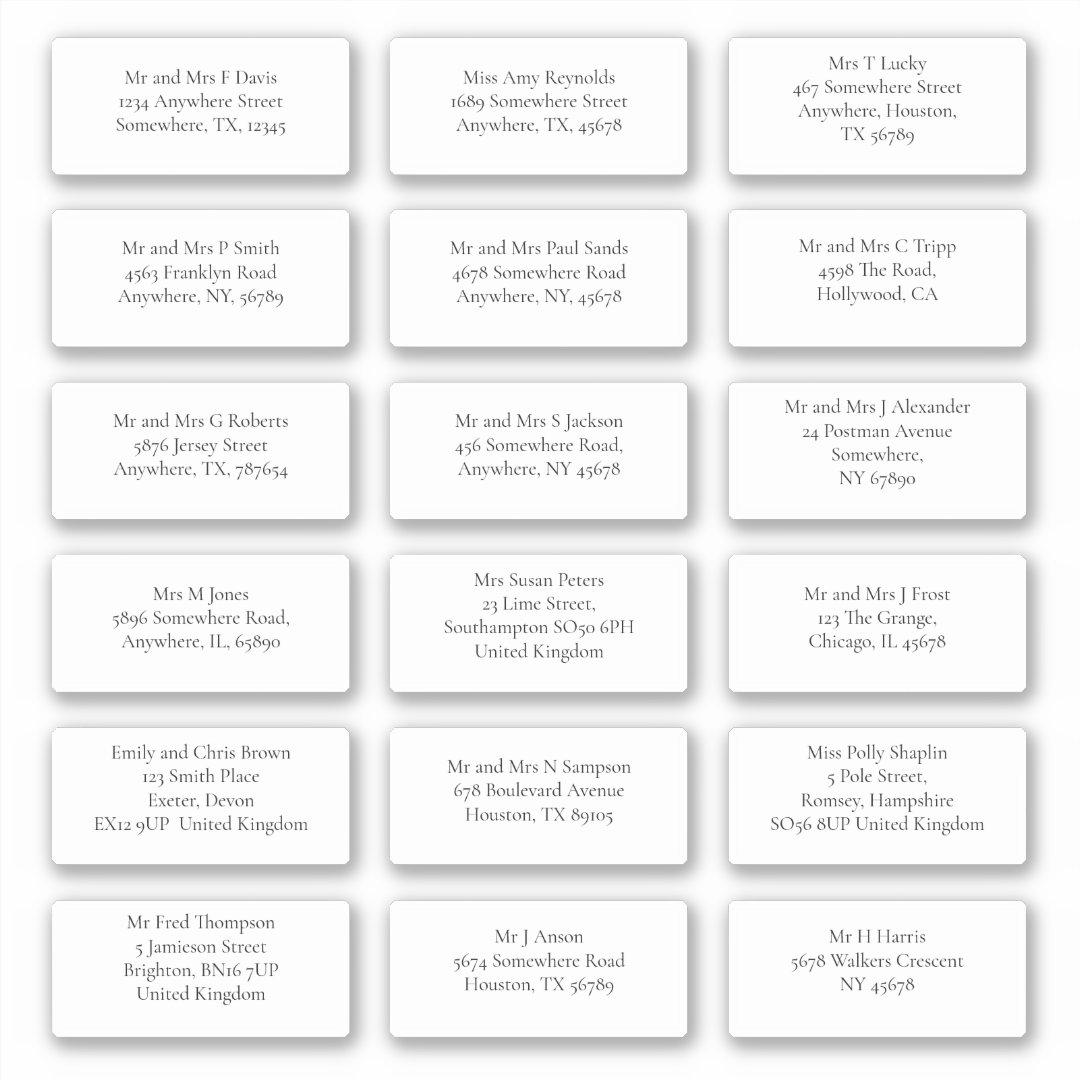 18 Individual Recipient Name Address Shipping Sticker | Zazzle