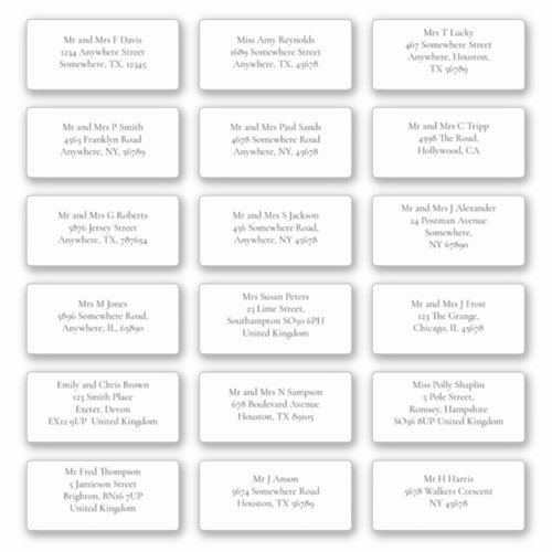 18 Individual Recipient Name Address Shipping Sticker