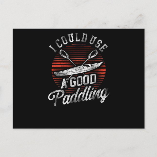 18.Kayaking I Could Use A Good Paddling Retro Vint Invitation Postcard (Front)