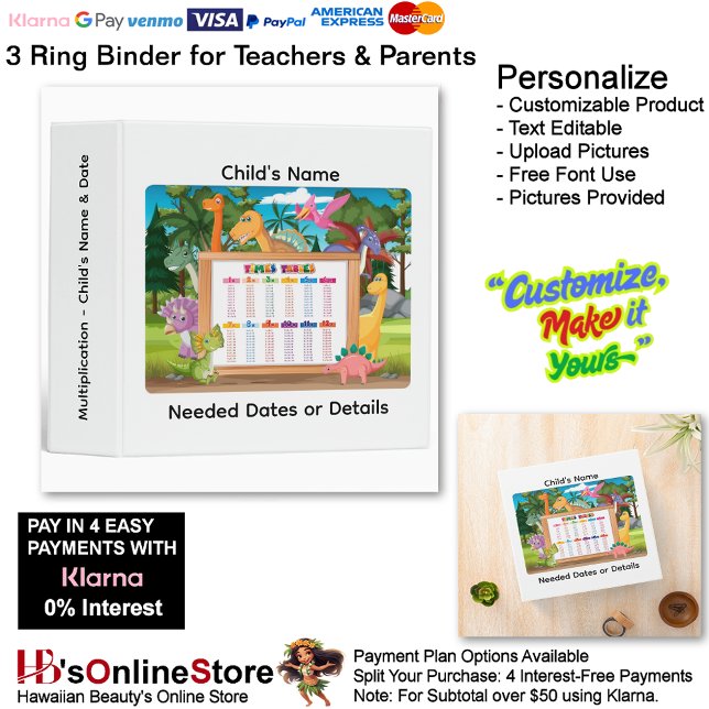 18 Learn Multiplication Child's Name Date Teacher  3 Ring Binder (18 Learn Multiplication Child's Name Date Teacher 3 Ring Binder.)