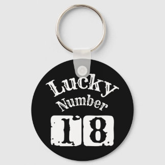 18 - Lucky Number 18 Luck Keychain