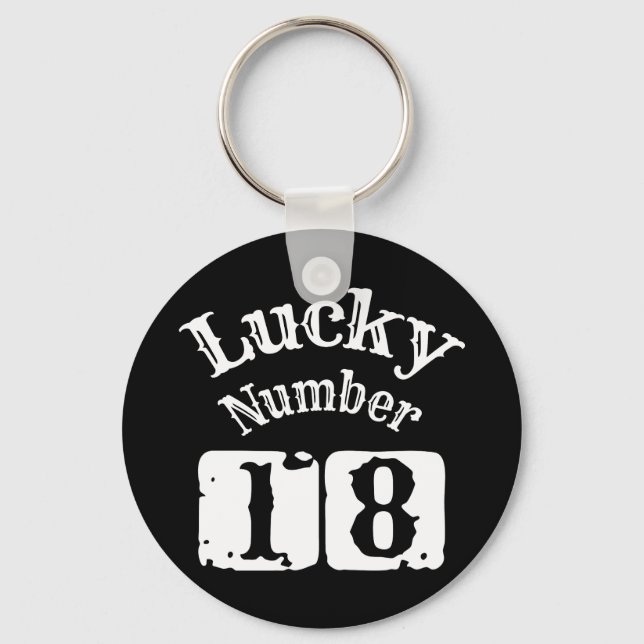 18 - Lucky Number 18 Luck Keychain (Front)