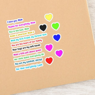 18 PCS - Love Message Stickers for Moms (Quotes)