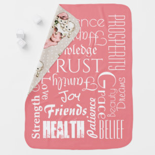 18 Personalized Names or Words Best Wishes fleece Baby Blanket