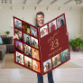 18 Photo Any Year Red And Gold Giant Birthday Card