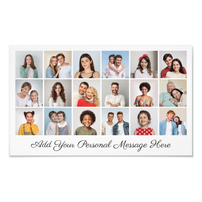 18 Photo Collage Add A Greeting Photo Enlargement (Front)