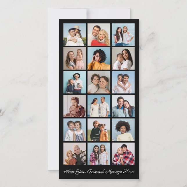 18 Photo Collage Add Your Own Greeting  Card (Front)