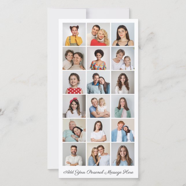 18 Photo Collage Add Your Own Greeting Card (Front)