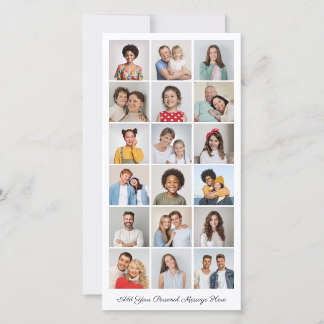 18 Photo Collage Add Your Own Greeting Card (Front)