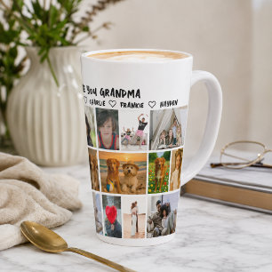 18 photo collage and personalized text photo gift latte mug