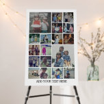 18 Photo Collage and Text - Can Edit Black Foam Board<br><div class="desc">A design with a basic black background. Use up to 18 square photos to create a unique and personal sign. If you need to adjust the pictures, click on the customize tool to make changes.</div>