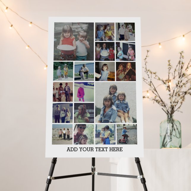 18 Photo Collage and Text - Can Edit Black Foam Board (In Situ (Stand))
