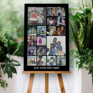 18 Photo Collage and Text - Can Edit Black Foam Board