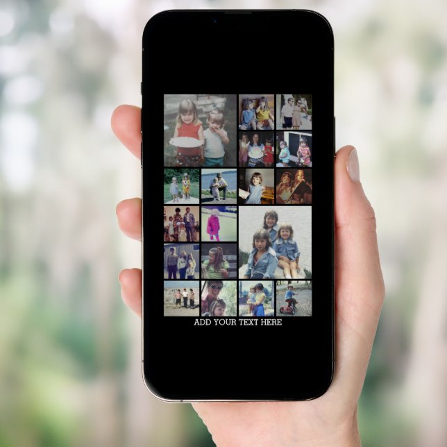 18 Photo Collage and Text - Can Edit Black Poster (Front Digital)