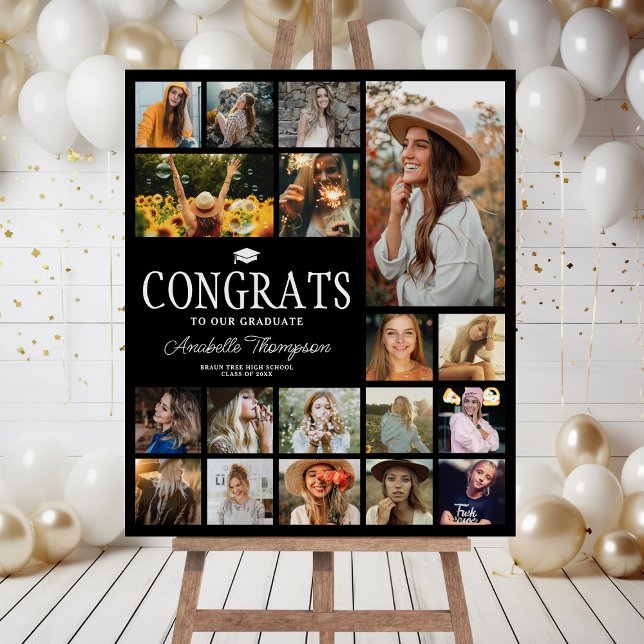 18 Photo Collage Congrats Graduate Foam Board (Creator Uploaded)