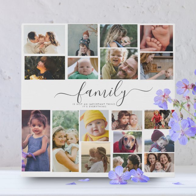 18 Photo Collage Cute Family Love Memory Faux Canvas Print (Creator Uploaded)