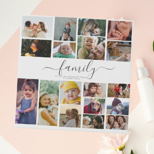 18 Photo Collage Cute Family Love Memory Faux Canvas Print