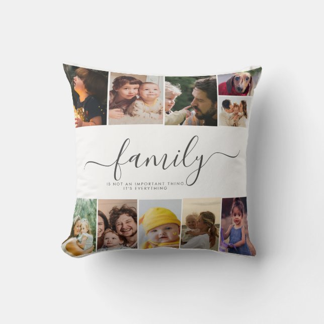 18 Photo Collage Cute Family Love Memory Throw Pillow (Front)