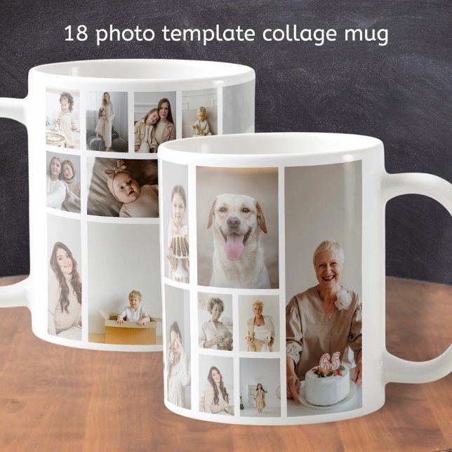 18 Photo Collage Family Personalized Coffee Mug (18 Photo Collage Family Personalized Coffee Mug from Ricaso. 
Make your own photo gifts. )