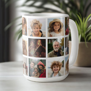 18 Photo Collage Grid - Family and Friend Gallery Coffee Mug