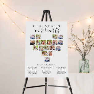 18 Photo Collage Heart Reunion Memorial Sign