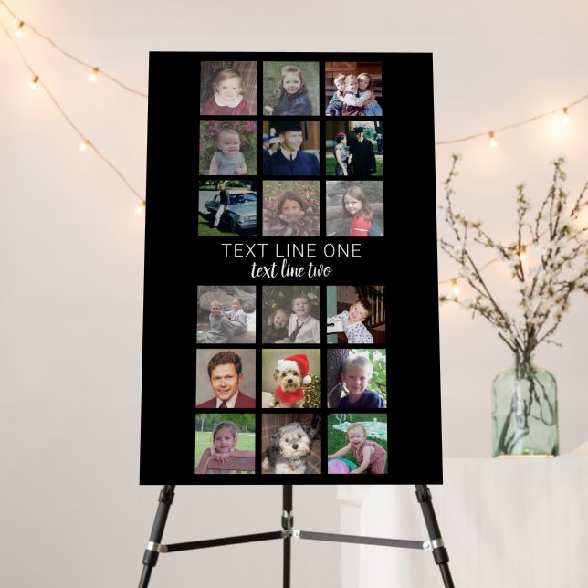 18 photo collage maker - with 2 lines of text foam board (In Situ (Stand))