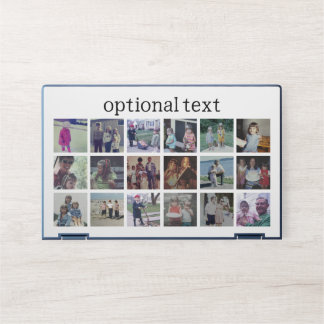 18 Photo Collage with white text on black HP Laptop Skin