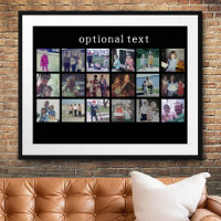 18 Photo Collage with white text on black