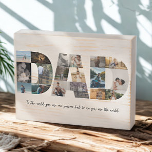 18 Pictures Dad Photo Collage Keepsake Gift Wooden Box Sign