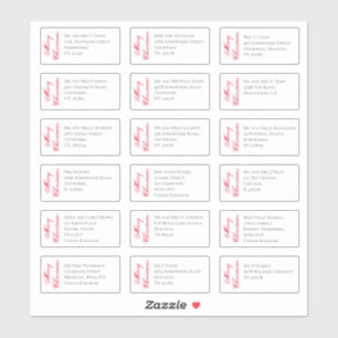 18 Recipient Name Address Merry Christmas Script Sticker