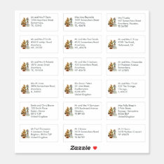 18 Recipient Name Address Mice Christmas  Sticker at Zazzle