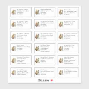 18 Recipient Name Address Mice Christmas Sticker