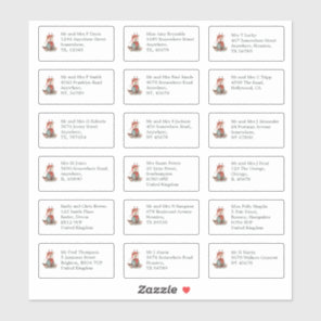 18 Recipient Name Address Reindeer Christmas Sticker