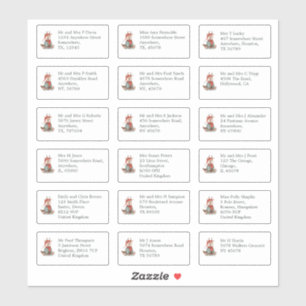 18 Recipient Name Address Reindeer Christmas Sticker