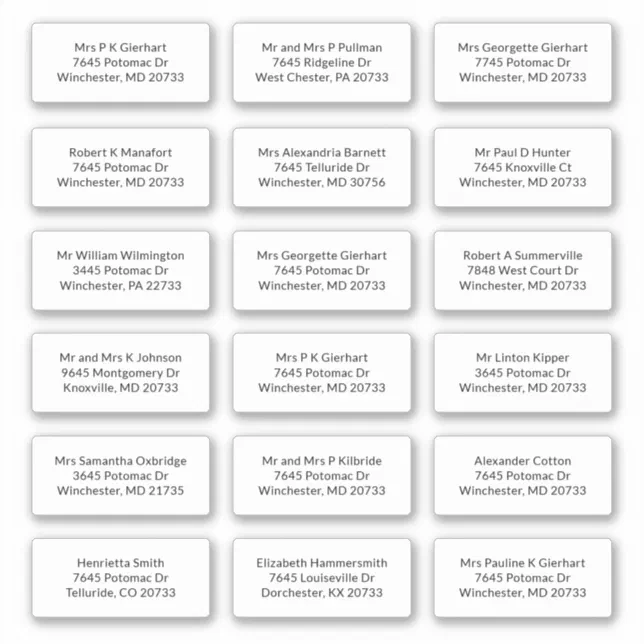 18 Recipient Name Shipping Address Labels | Zazzle