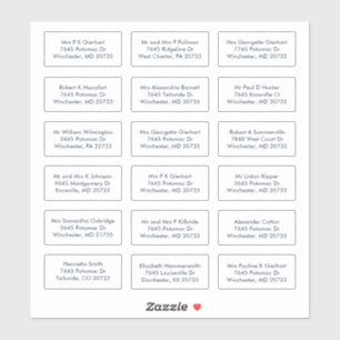 18 Recipient Name Wedding Guests Addresses Sticker
