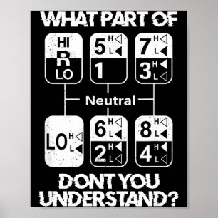 18 Speed What Don't You Understand Funny Truck Dri Poster