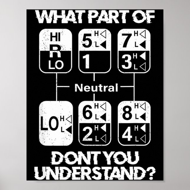 18 Speed What Don't You Understand Funny Truck Dri Poster (Front)