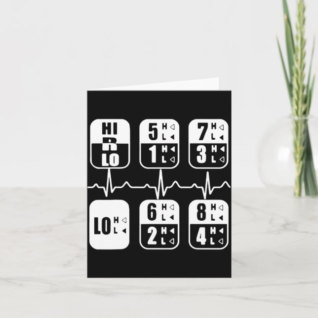 18 Speeds Shift Trucker Heartbeat Funny Truck  Card (Front)