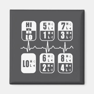 18 Speeds Shift Trucker Heartbeat Funny Truck Magnet