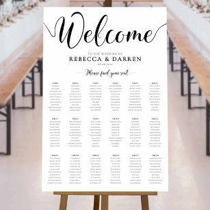 18 Table Black & White Seating Chart