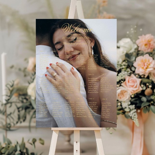 18 Table Elegant Modern wedding seating chart Foam Board (Creator Uploaded)