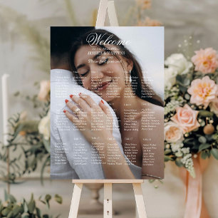 18 Table Elegant Modern wedding seating chart Foam Board