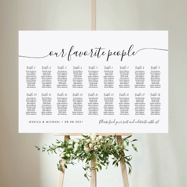 18 Table Elegant Our Favorite People Seating Chart Foam Board (Creator Uploaded)