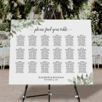 18 Table Eucalyptus Leaves Wedding Seating Chart