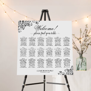18 Table Simple Elegant Wedding Seating Chart Foam Board