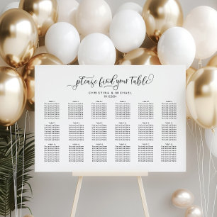 18 Tables 140-150 Guests Horizontal Seating Chart Foam Board
