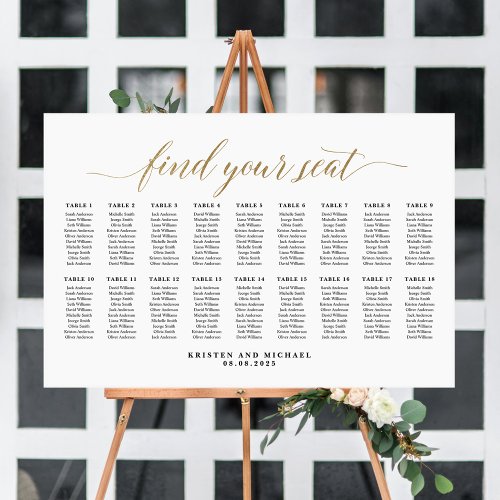 18 Tables Classy Find Your Seat Seating Chart