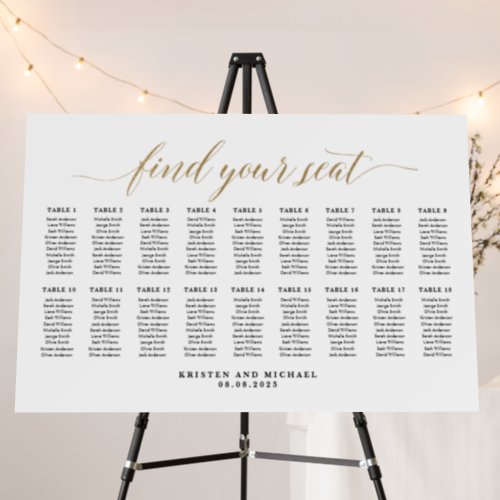 18 Tables Classy Find Your Seat Seating Chart Foam Board