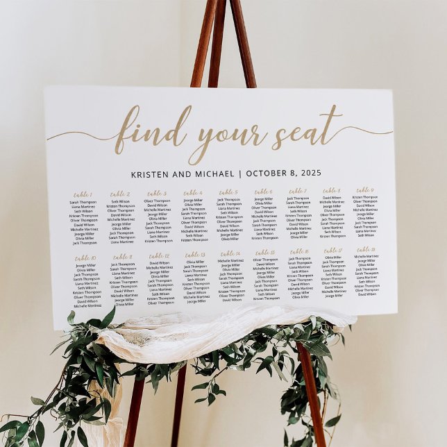 18 Tables Find Your Seat Seating Chart  Foam Board (Creator Uploaded)